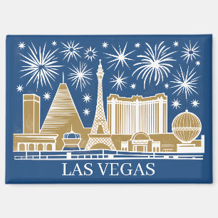 Aangepaste Las Vegas Strip Silhouette Minimalistis Magneet