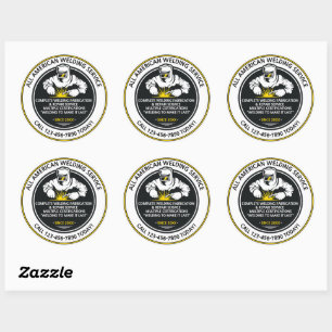 Aangepaste lasser laswerk bedrijfswagen ronde stic sticker