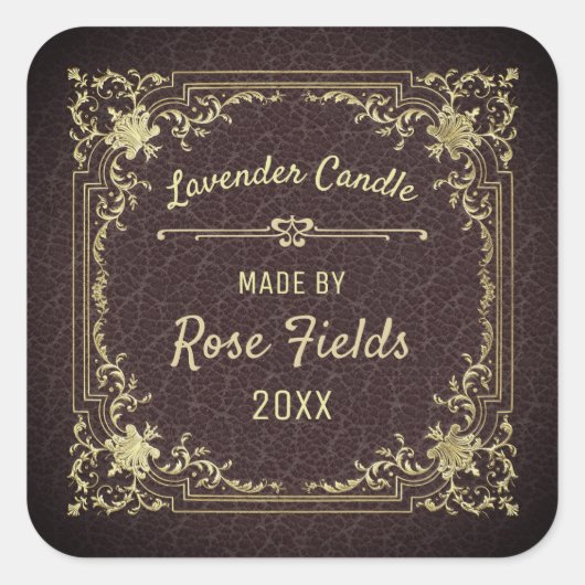 Aangepaste lavendekaars vierkante sticker (Voorkant)