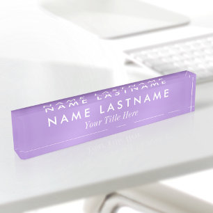 Aangepaste Lavendel Licht Paarse Eenvoudige Modern Naambordje