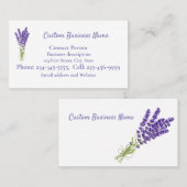 Aangepaste Lavendel paarse mauve tuinbloem Busin Visitekaartje (Voorkant / Achterkant)