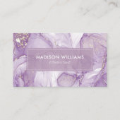 Aangepaste Lavendel Paarse Witte Glitter Professio Visitekaartje (Voorkant)