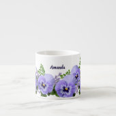 Aangepaste Lavendel Pansy Flowers Espresso Cup Kop (Voorkant)