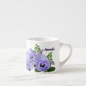 Aangepaste Lavendel Pansy Flowers Espresso Cup Kop (Rechts)