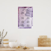 Aangepaste Lavendel Roos Abstracte Zitkaart Poster (Keuken)