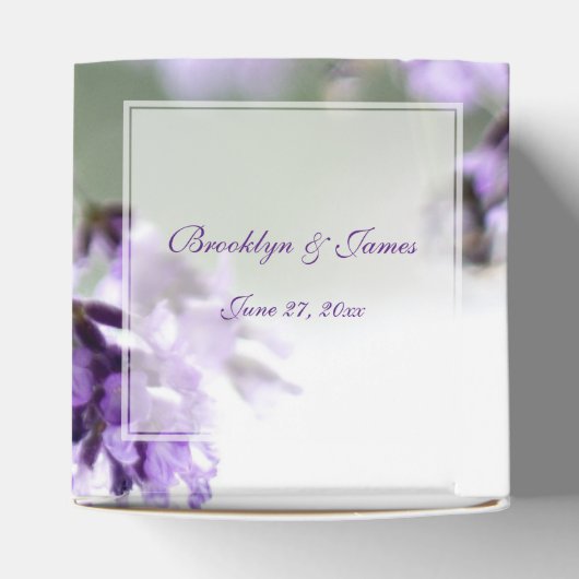 Aangepaste lavender Bohemian Wedding Favor Boxes Bedankdoosjes (Bovenkant)