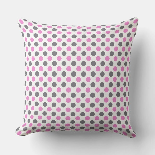 Aangepaste lavender Gray Polka Dot - Small Stippen Kussen (Voorkant)