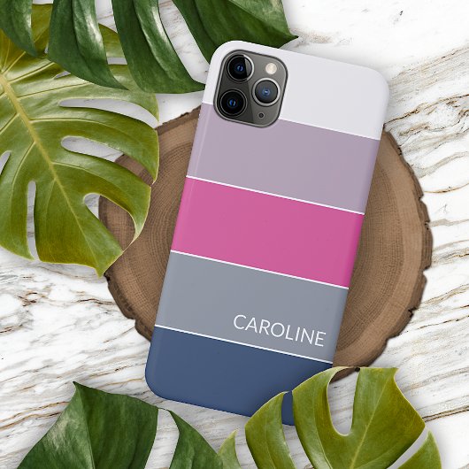 Aangepaste lavender Violet Dark Blue Roze grijze s Case-Mate iPhone Case