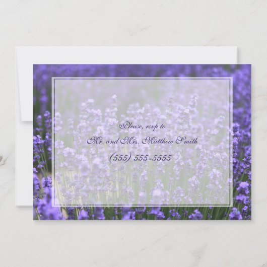 Aangepaste lavender Wedding Rehearings Uitnodiging (Achterkant)