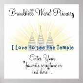 Aangepaste LDS Temple Poster voor primaire jeugd M (Voorkant)