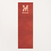 Aangepaste lederen look verontruste tekst monogram yogamat (Voorkant)