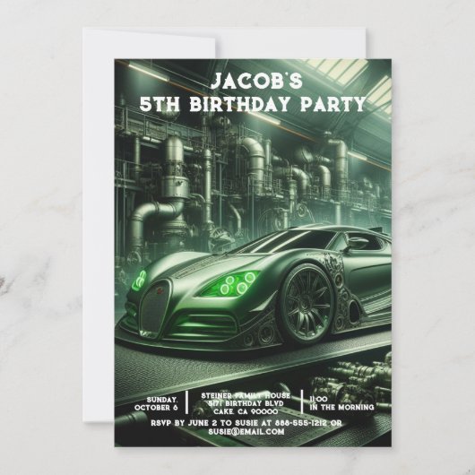 Aangepaste Leeftijd Auto's Jongens Verjaardagsfees Kaart (Voorkant)