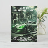 Aangepaste Leeftijd Auto's Jongens Verjaardagsfees Kaart (Staand voorkant)