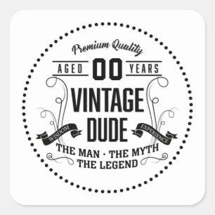 Aangepaste leeftijd  kerel vierkante sticker