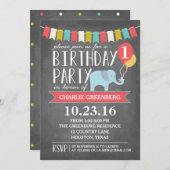 Aangepaste leeftijd olifant geboortedag | Geboorte Kaart (Voorkant / Achterkant)