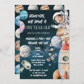 Aangepaste leeftijd Outer Space Astronaut Verjaard Kaart (Voorkant / Achterkant)