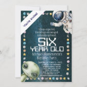 Aangepaste Leeftijd Outer Space Verjaardagsfeest U Kaart (Voorkant)