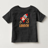 Aangepaste Leeftijd Verjaardag Raket Schip Persoon Kinder Shirts (Voorkant)