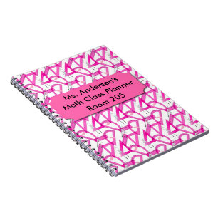 Aangepaste leerkrachten Roze Wiskunde notebook Notitieboek