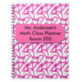 Aangepaste leerkrachten Roze Wiskunde notebook Notitieboek (Voorkant)