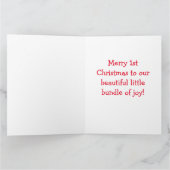 Aangepaste leeuw, eerste Kerstmis, Baby Blue Kaart (Binnen)