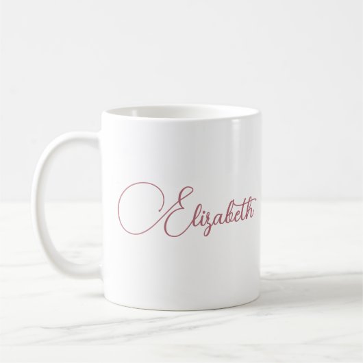 Aangepaste legant Uw Roos Gold Script Name Koffiemok (Links)