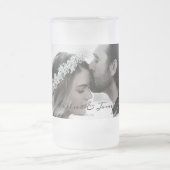 Aangepaste legante fotokalligrafie bruiloft matglas bierpul (Center)