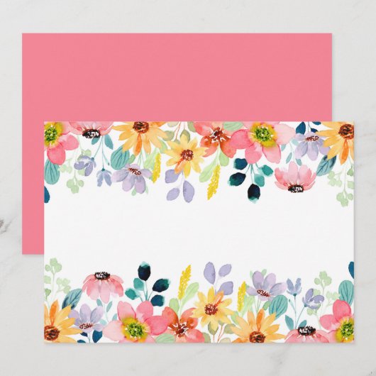 Aangepaste lege bloementuin save the date (Voorkant / Achterkant)
