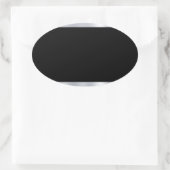 Aangepaste lege Sjabloon Faux Silver Black Elegant Ovale Sticker (Tas)
