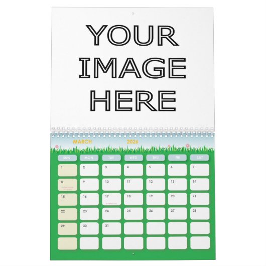 Aangepaste, lege Sjabloon kalender (Mar 2026)