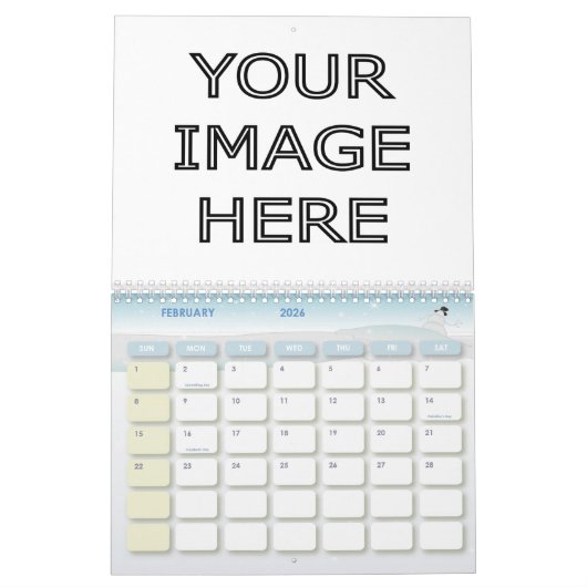 Aangepaste, lege Sjabloon kalender (Feb 2026)