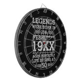 Aangepaste Legenda zijn geboren op maandjaarbasis Dartbord (Voorkant Links)