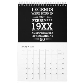 Aangepaste Legenda zijn geboren op maandjaarbasis Kalender