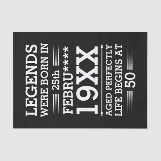 Aangepaste Legenda zijn geboren op maandjaarbasis Tissuepapier (Voorkant)