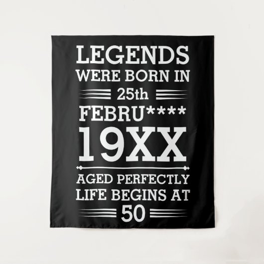 Aangepaste legendes werden geboren op datum maand wandkleed (Voorkant)