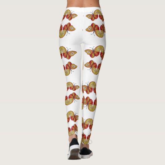 Aangepaste Leggings gele vlinders (Achterkant)