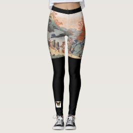 Aangepaste Leggings JAPANSE HOUTBLOK PRINT