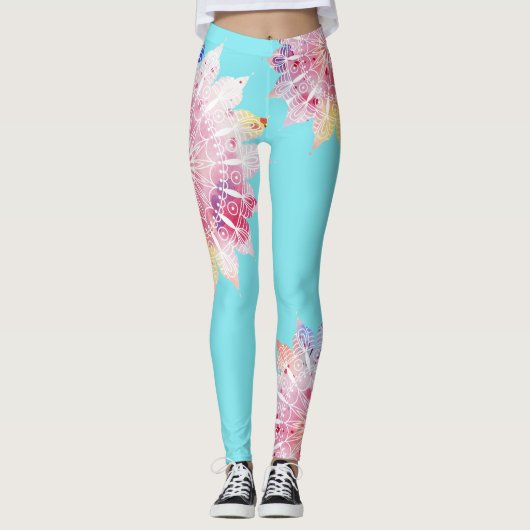 Aangepaste Leggings met Stropdas-kleurstof Mandala (Voorkant)