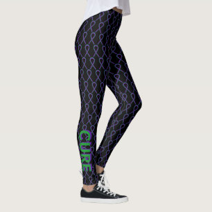 Aangepaste Leggings voor groene en Paarse bewustwo
