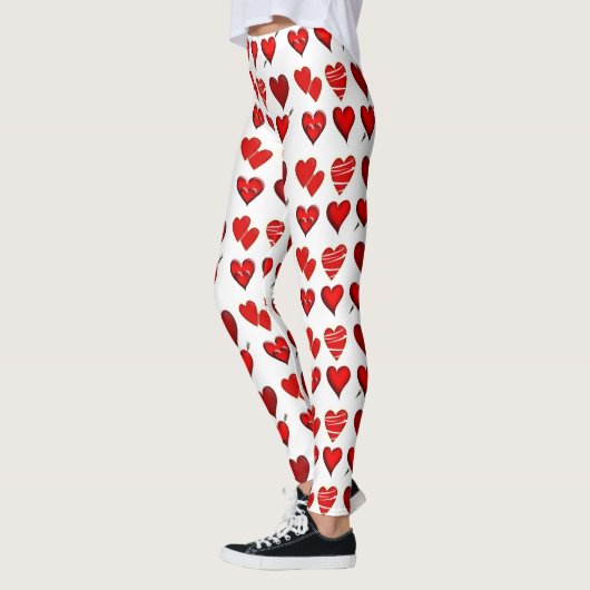Aangepaste Leggings voor rode hartaanval Liefde on (Links)