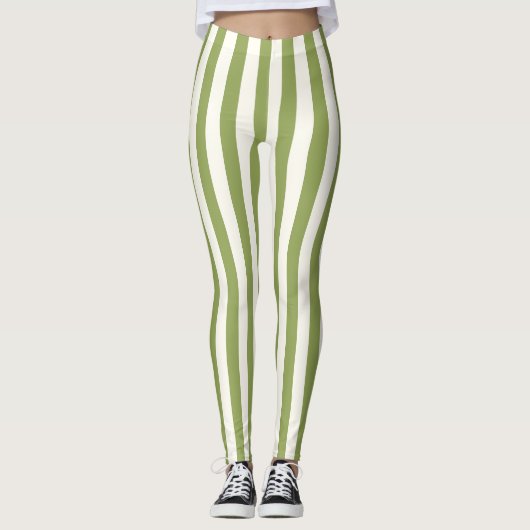 Aangepaste leggings voor verticale groene riem (Voorkant)