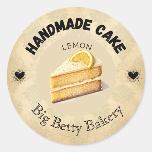 Aangepaste Lemon Cake Labels | Gepersonaliseerde b (Voorkant)