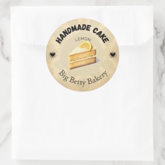 Aangepaste Lemon Cake Labels | Gepersonaliseerde b (Tas)