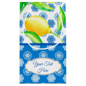 Aangepaste Lemon en Blue Azulejos Klein Cadeauzakje (Achterkant)