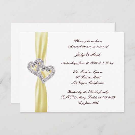 Aangepaste Lemon Hearts Rehearsal Dinner Uitnodigi Kaart (Voorkant / Achterkant)