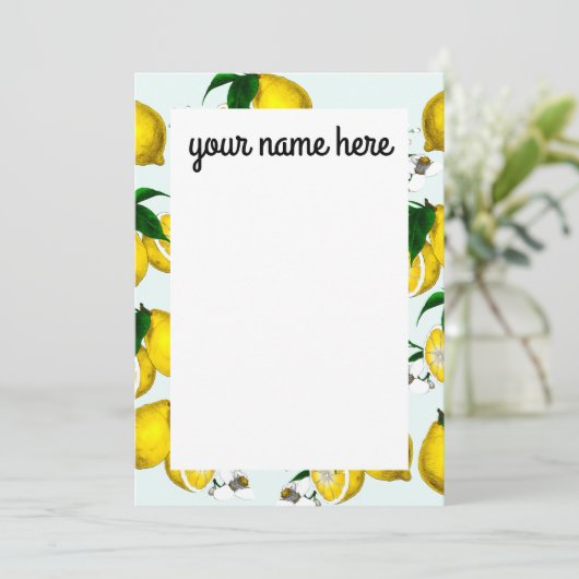 Aangepaste Lemon-notities Bedankkaart (Staand voorkant)