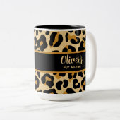 Aangepaste Leopard Classic Modern Print Moederdag Tweekleurige Koffiemok (Voorkant rechts)