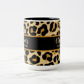 Aangepaste Leopard Classic Modern Print Moederdag Tweekleurige Koffiemok (Center)
