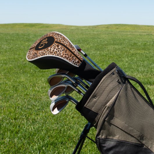 Aangepaste Leopard Print Golf Head Hoesje Golfheadcover (Insitu)