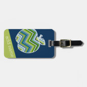Aangepaste leraar Apple met Trendy Chevron Pattern Bagagelabel (Voorkant horizontaal)
